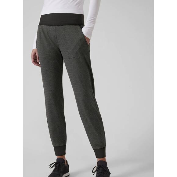 ATHLETA Venice Textured Jogger Wavy Dash Black Lightweight Active Women's M/P - Picture 2 of 14